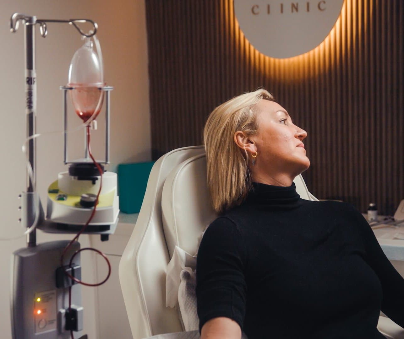 Patient during an ozone therapy session at IV Drip Clinic in Mayfair, London